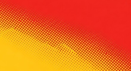 Bold Halftone Gradient Background Design with Vibrant Red and Yellow Tones for Creative Projects and Visual Appeal