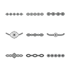 Floral Lace Borders and Dividers Collection Black and White