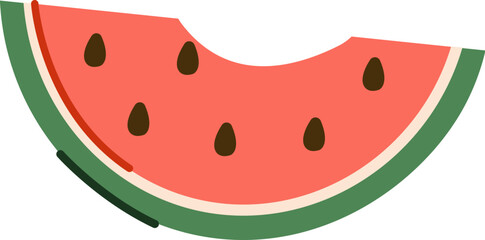 Watermelon Slice with Seeds