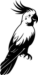 Cockatoo Vector Illustration, Tropical Parrot Bird in Flat Style