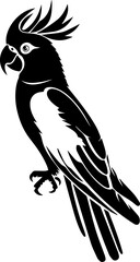 Cockatoo Vector Illustration, Tropical Parrot Bird in Flat Style