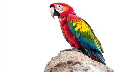 Colorful parrot perched on a rock