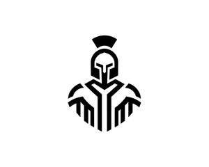 Minimalist warrior helmet design in spartan style