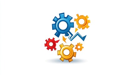 Colorful gears graphic design