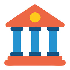 Profit growth icon for bank building, symbolizing financial prosperity. Suitable for finance, business, bankingrelated designs, presentations, and publications.
