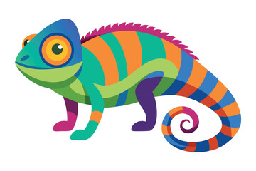 Fototapeta premium Vibrant Chameleon Vector Simple Elements Illustration