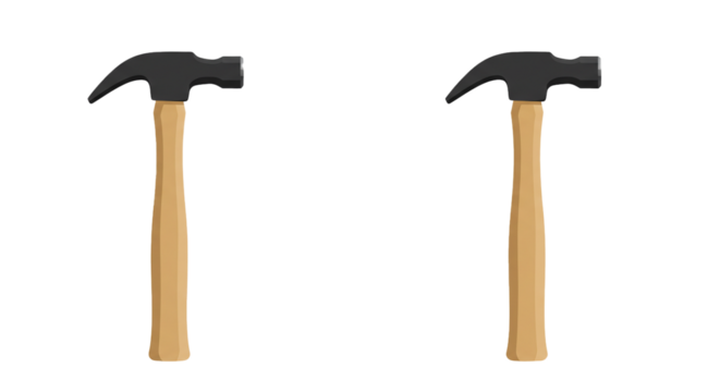 Isolated hammer tool vector illustration for carpentry construction and repair projects design 100 on transparent background