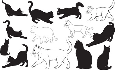 Cat Silhouettes Vector Pack