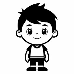 Cute Cartoon Boy with Glasses Character Avatar Icon