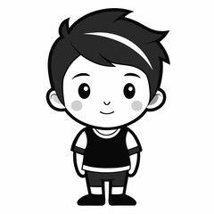 Cute Cartoon Boy with Glasses Character Avatar Icon