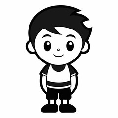 Cute Cartoon Boy with Glasses Character Avatar Icon