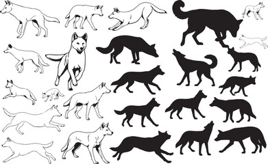 Dingo Silhouettes Vector Pack