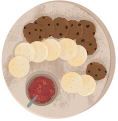 Biscuit and Cookie with Strawberry Jam