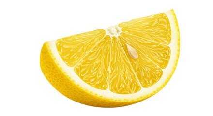 Fresh lemon slice citrus fruit yellow lemon wedge juicy sour lemon isolated on white background photo image on transparent background