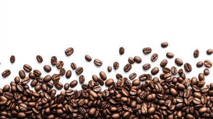 Coffee beans scattered on white background (2)