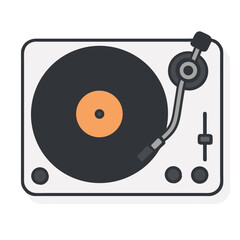 Vinyl record player illustration