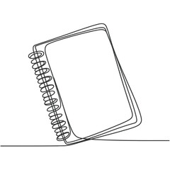 Minimalist Line Art Spiral Notebook on a Surface Simple and Clean