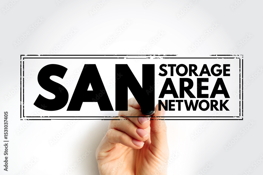 Poster san storage area network - computer network which provides access to consolidated, block-level data 