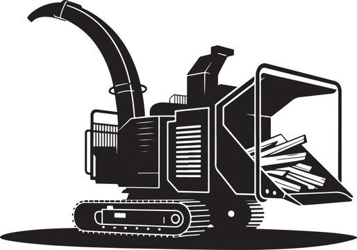 Tracked wood chipper machine for forestry and landscaping