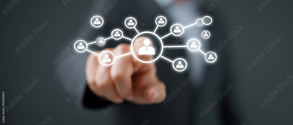 Poster business networking event corporate office digital interaction professional environment close-up vie