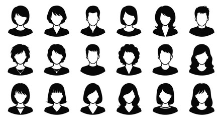 Diverse Group Of Anonymous People Represented By Silhouettes Of Their Heads And Shoulders