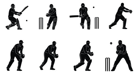 A Detailed Visual Guide to Cricket Player Action Shots and Poses on Field