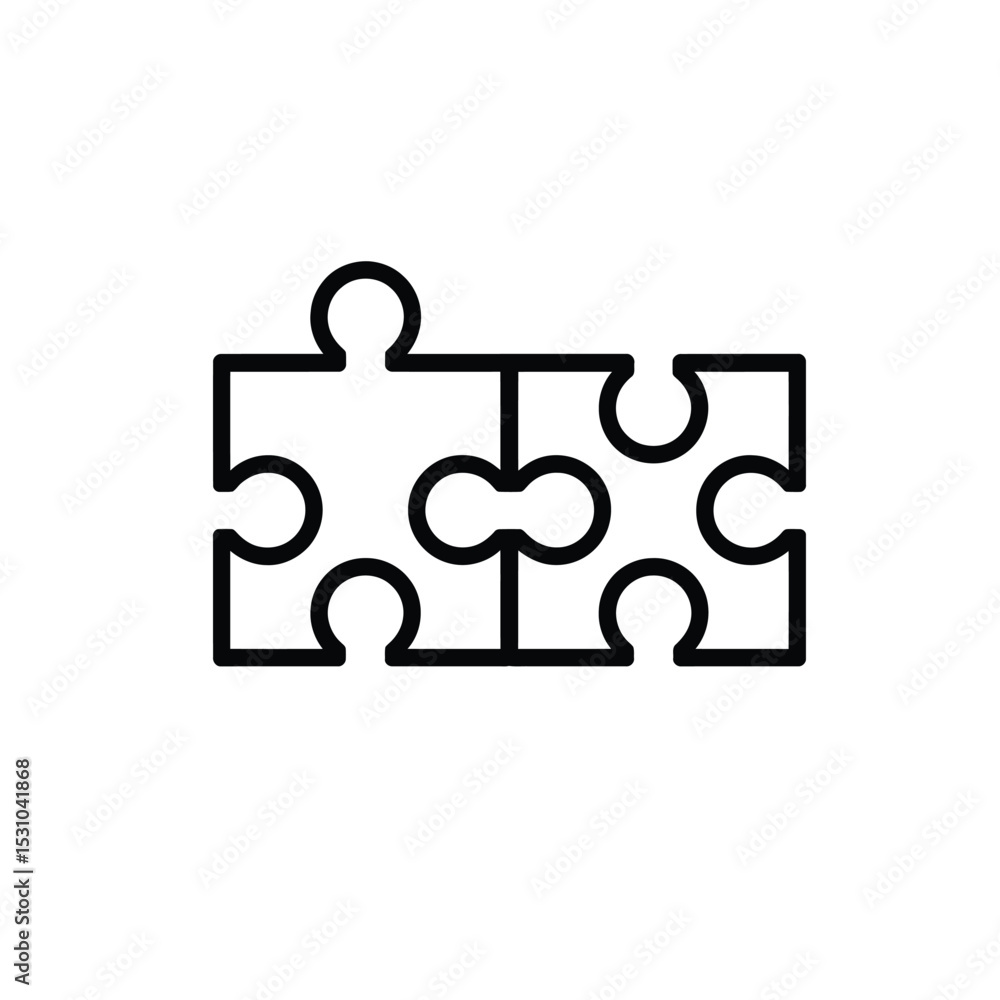 Poster three connected puzzle pieces a symbol of unity and solutions
