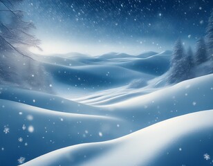 Fototapeta premium beautiful ultrawide background image of light snowfall falling over of snowdrifts