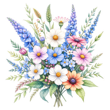 Vibrant floral arrangement garden illustration nature aerial view beauty in bloom