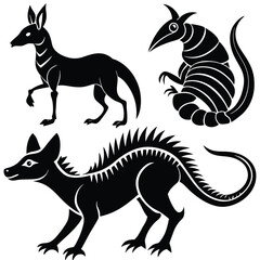 Fototapeta premium black silhouettes of animals