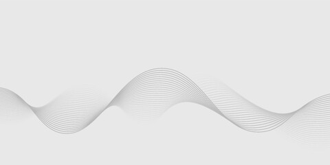 Abstract vector banner with grey wavy lines