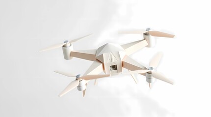 White drone on a white background, close-up