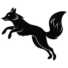 Jumping Fox Catching Prey Vector