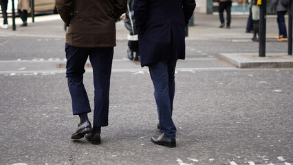 Crowd walking anonymously in an urban setting