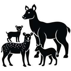Mother Deer with Fawn Vector Illustration