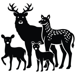 Lioness with Her Cub Vector Art