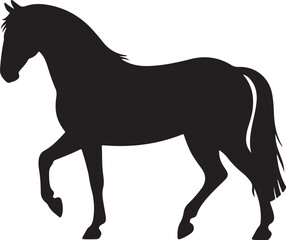 Obraz premium Herd of horses gallops fast. Image silhouette. Wild and domestic animals. Isolated on white background. Vector