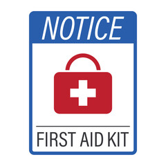 Isolated pictogram icon of emergency first aid kit label, green sticker used for identifying medical supplies and health safety equipment quickly