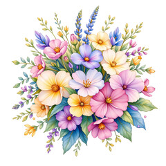 Vibrant floral bouquet arrangement studio digital artwork front view nature's beauty