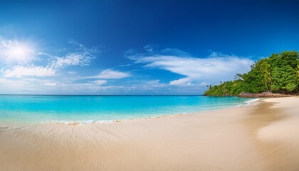 Fototapeta premium beautiful panoramic sea sand sky tropical relax beach sunny summer island landscape luxury travel destination