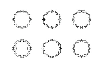 victorian frame outline vector illustration