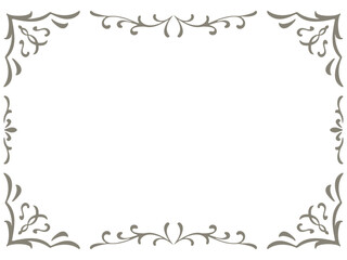 エレガントでおしゃれな手描きのフレームイラスト素材