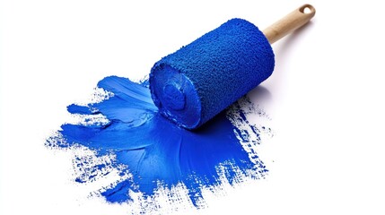 Blue paint brush stroke