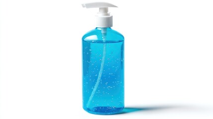Blue hand sanitizer bottle
