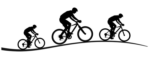 Obraz premium silhouette of a boy with a bicycle