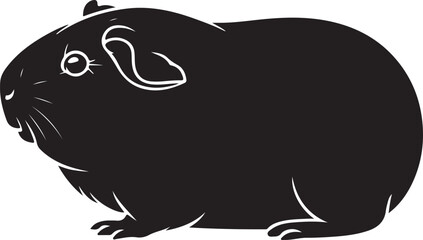 Guinea Pig Silhouette - Minimalist Guinea Pig Design - Guinea Pig Vector - Guinea Pig Illustration.