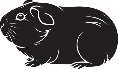 Guinea Pig Silhouette - Minimalist Guinea Pig Design - Guinea Pig Vector - Guinea Pig Illustration.