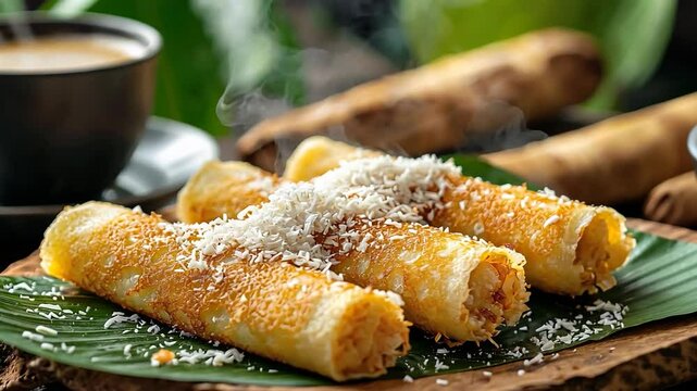 tapioca crepe with coconut filling brazilian dessert video