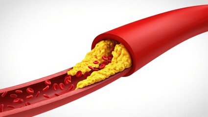 Cholesterol Buildup in Arteries A 3D Medical Illustration