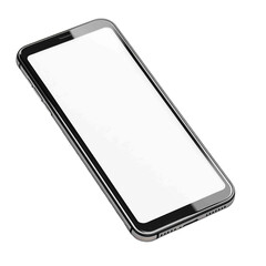 Sleek smartphone with a vibrant blank screen, perfect for showcasing apps and designs in a modern and minimalist style. Black background.